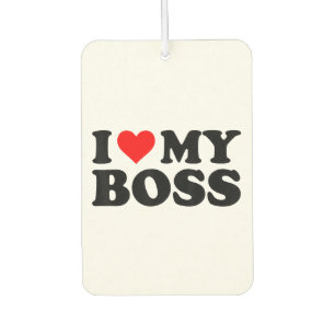Désodorisant Pour Voiture J'Aime Mon Patron Funny Red Heart Boss Je Coeur Me