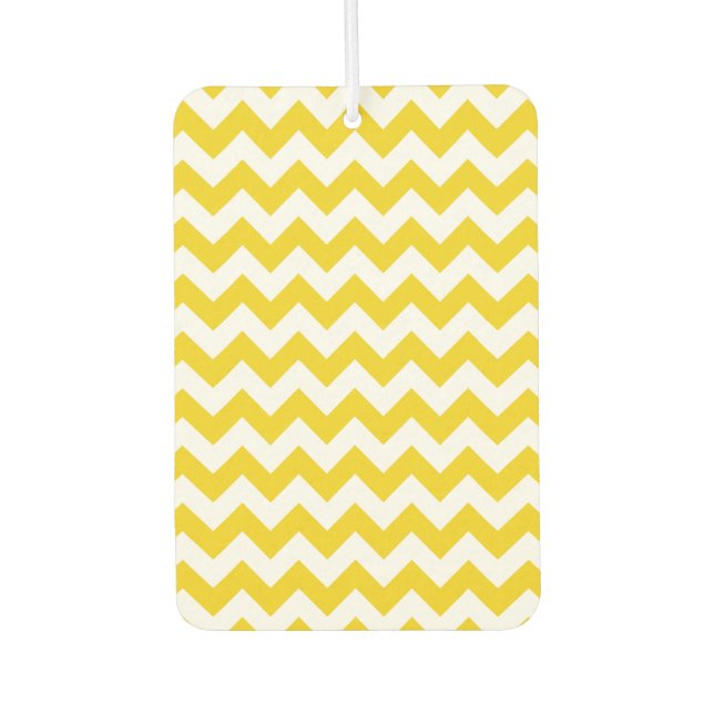 Désodorisant Pour Voiture Jaune Zigzag, Jaune Chevron, Motif géométrique (Devant)