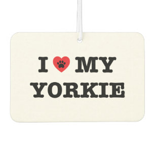 Désodorisant Pour Voiture Je Coeur Mon Yorkie Car Air Freshener