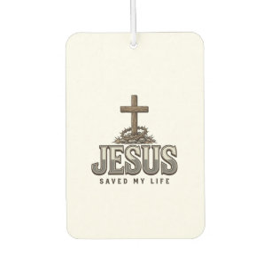 Désodorisant Pour Voiture Jésus a sauvé ma vie Gravure vintage Design chréti
