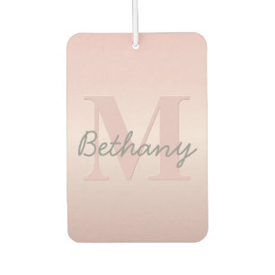 Désodorisant Pour Voiture Joli Monogramme rose personnalisable et votre nom 