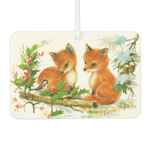 Désodorisant Pour Voiture Joli renard de Noël Vintage