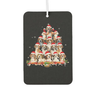 Désodorisant Pour Voiture Jolis Beagles Sapin de Noël Chien Père Noël Xmas T