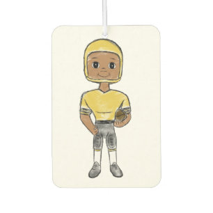 Désodorisant Pour Voiture joueur de football vintage rétro noir jaune simple