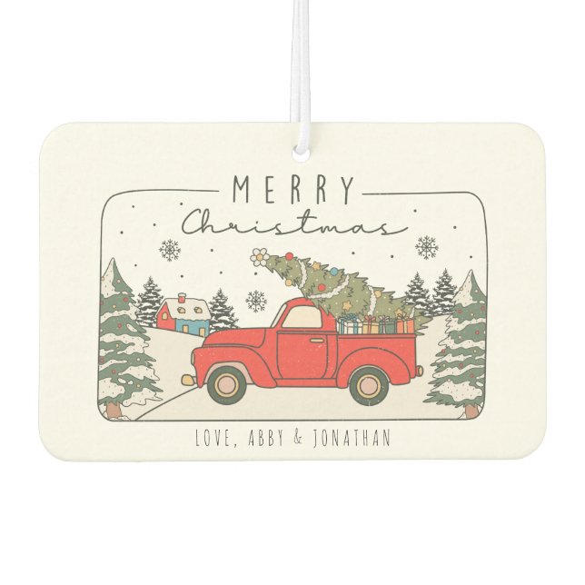 Désodorisant Pour Voiture Joyeux Noël Personnalisé Voiture Air Freshener (Devant)