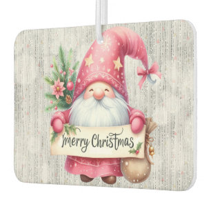 Désodorisant Pour Voiture Joyeux Noël rose Gnome Glittery