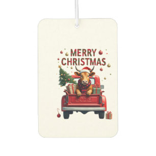 Désodorisant Pour Voiture Joyeux Noël Vache des Highlands Écossaise Xmas Fer