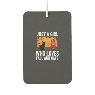Désodorisant Pour Voiture Juste une fille qui aime l'automne et les chats_1