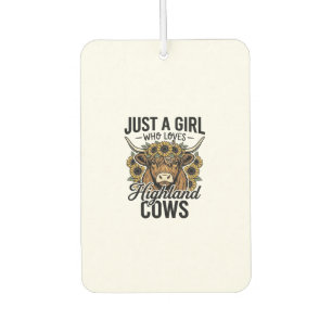 Désodorisant Pour Voiture Juste une fille qui aime les vaches des Highlands