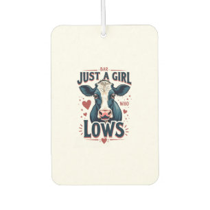 Désodorisant Pour Voiture Juste une fille qui aime les vaches Vintage Néon A