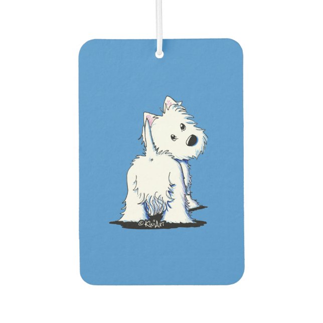 Désodorisant Pour Voiture KiniArt Westie Fluffybutt (Devant)