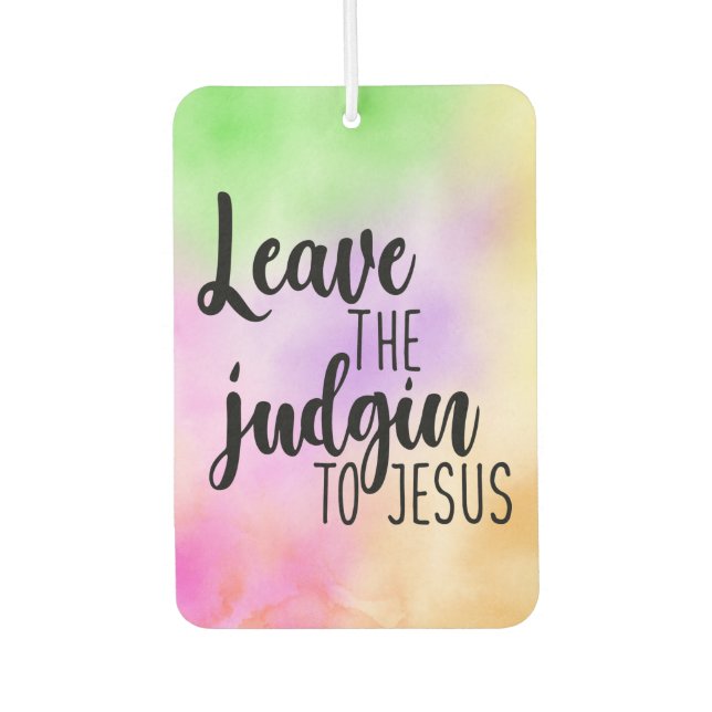 Désodorisant Pour Voiture Laisser Le Jugement À Jesus Air Freshener (Devant)