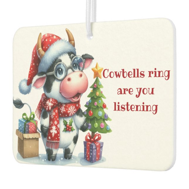 Désodorisant Pour Voiture L'arbre à vache de Noël présente (Gauche)