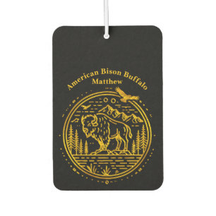 Désodorisant Pour Voiture Le bison se tient majoritairement dans un paysage 