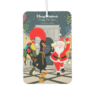 Désodorisant Pour Voiture Le Père Noël et le coq Toast de Champagne à New Yo