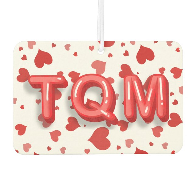 Désodorisant Pour Voiture Le Quiero Mucho Red Heart Confetti 3d Lettres (Devant)