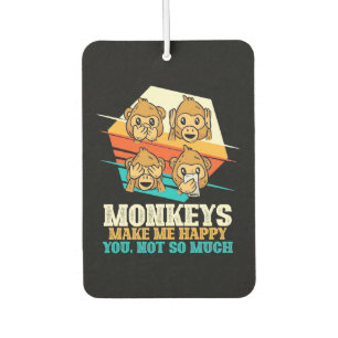 Désodorisant Pour Voiture Les singes Me Rendent Heureux