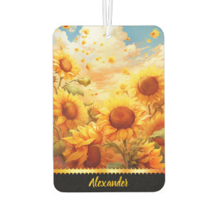 Désodorisant Pour Voiture Les tournesols brillent sous un crépuscule doré