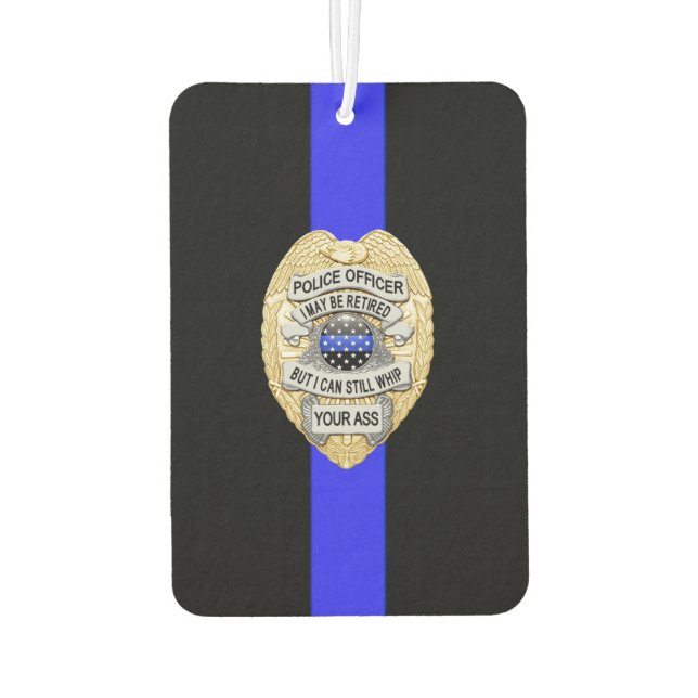 Désodorisant Pour Voiture Ligne Bleue Mince Insigne d'officier retraité (Dos)