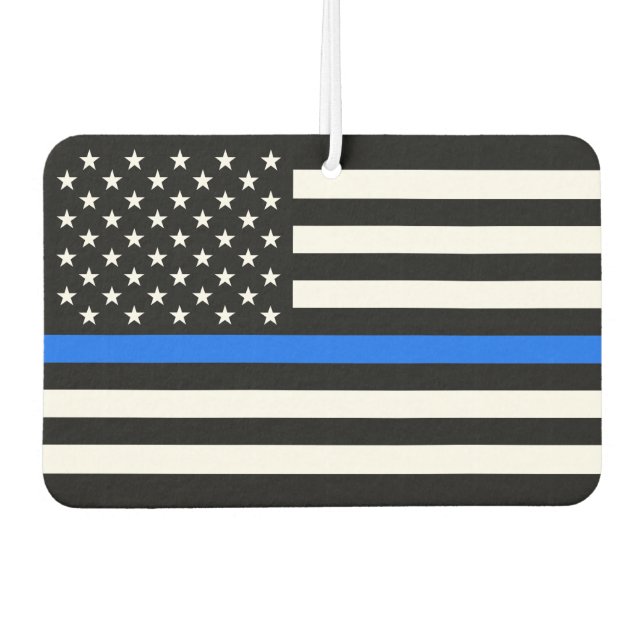 DÉSODORISANT POUR VOITURE "LIGNE BLEUE SUR DRAPEAU" (Devant)