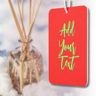 Désodorisant Pour Voiture Lime 3D Azure Modern Text Funny Electric Red