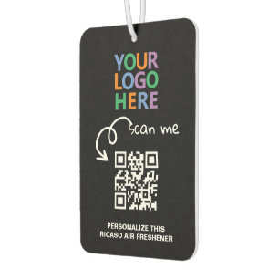 Désodorisant Pour Voiture Logo QR Code et texte personnalisé