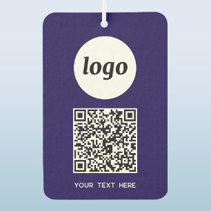 Désodorisant Pour Voiture Logo QR Code Texte Entreprise Promotion Marine Ble