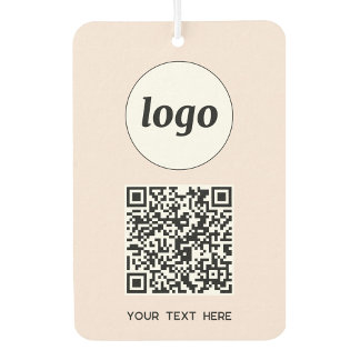 Désodorisant Pour Voiture Logo QR Code Texte Entreprise Promotionnel Blush P