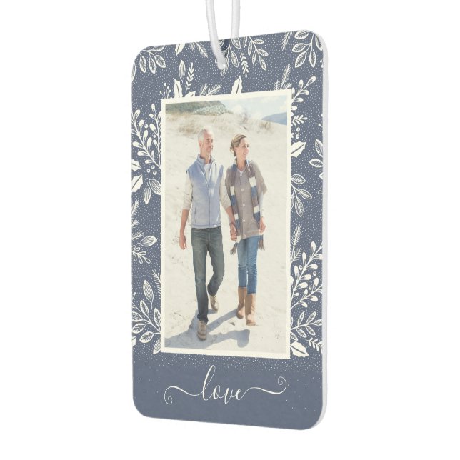 Désodorisant Pour Voiture LOVE Photo personnalisée Voiture bleue (Gauche)