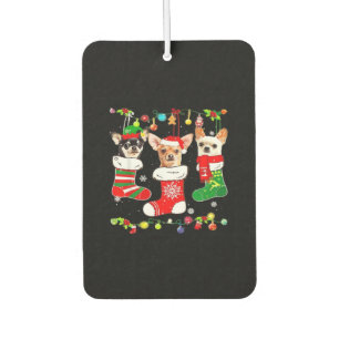 Désodorisant Pour Voiture Lumieres de Noël de Chihuahua T-Shirt Classique de