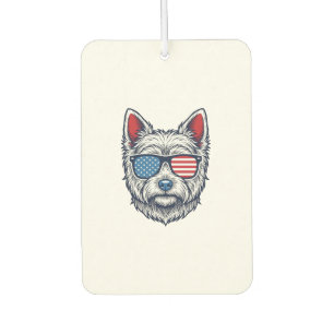 Désodorisant Pour Voiture Lunettes de soleil pour chien Westie patriotiques 
