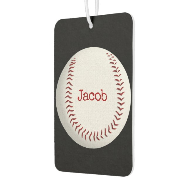Désodorisant Pour Voiture Macro de baseball avec nom (Gauche)