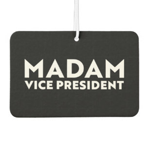 Désodorisant Pour Voiture Madame Vice-présidente typographie moderne noir bl