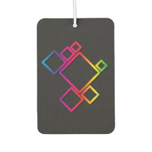 Désodorisant Pour Voiture Magnifique Carrés colorés sur noir n° 1