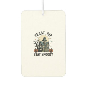 Désodorisant Pour Voiture Maison Hantée Halloween Gravure Vintage Épouvantab