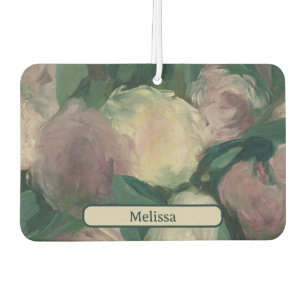 Désodorisant Pour Voiture Manet vintage Floral Peinture de pivoines et nom