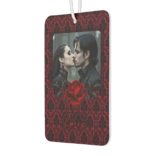 Désodorisant Pour Voiture Mariage Rose de Damas Rouge Gothique