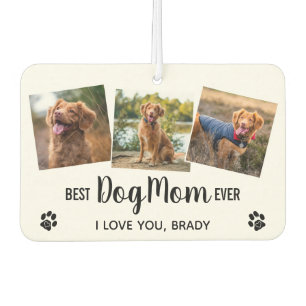 Désodorisant Pour Voiture Meilleur Chien Maman Ever Blanc 3 Photo