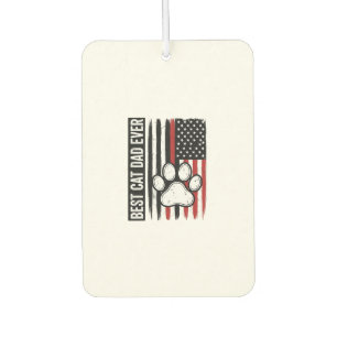 Désodorisant Pour Voiture Meilleur papa chat patriote Design de drapeau de p