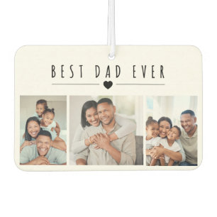 Désodorisant Pour Voiture Meilleur Papa du Monde   3 Photos Personnalisées p