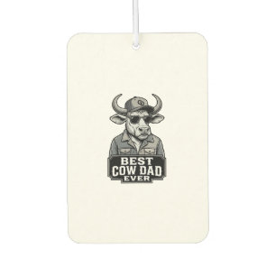 Désodorisant Pour Voiture Meilleur papa vache jamais design de gravure vinta