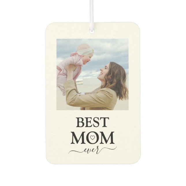 Désodorisant Pour Voiture Meilleure maman jamais photo Typographie moderne (Devant)