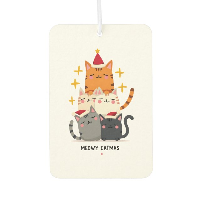 Désodorisant Pour Voiture Meowy Catmas Cat Christmas Tree Xmas (3) (Devant)