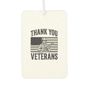 Désodorisant Pour Voiture Merci aux vétérans Vintage Flag Soldat Chemise Des