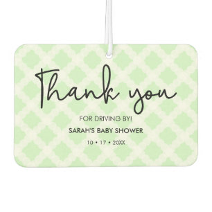 Désodorisant Pour Voiture Merci vert Conduire par Baby shower préférez coeur