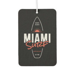 Désodorisant Pour Voiture Miami Surf – Conception de planche de surf vintage