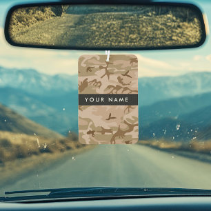 Désodorisant Pour Voiture Modèle de camouflage du désert, Votre nom, Personn