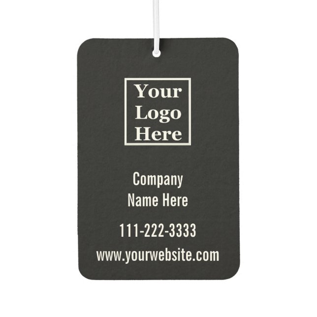 Désodorisant Pour Voiture Modèle d'entreprise Noir et blanc Votre logo ici (Devant)