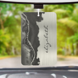 Désodorisant Pour Voiture Moderne Agate Métallique Noir Argenté