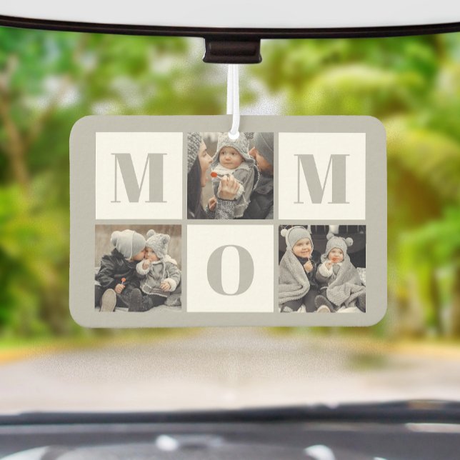 Désodorisant Pour Voiture Mom 3 Photo Collage Gray (Créateur téléchargé)